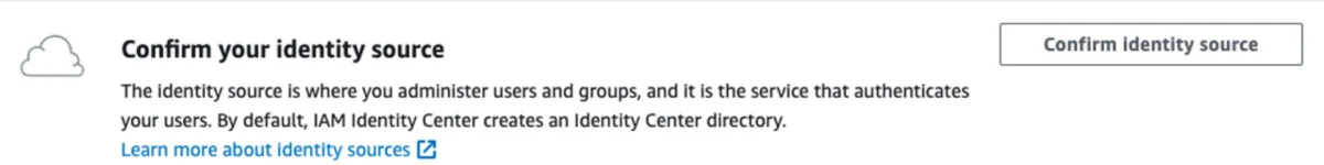 Confirm your identity source”